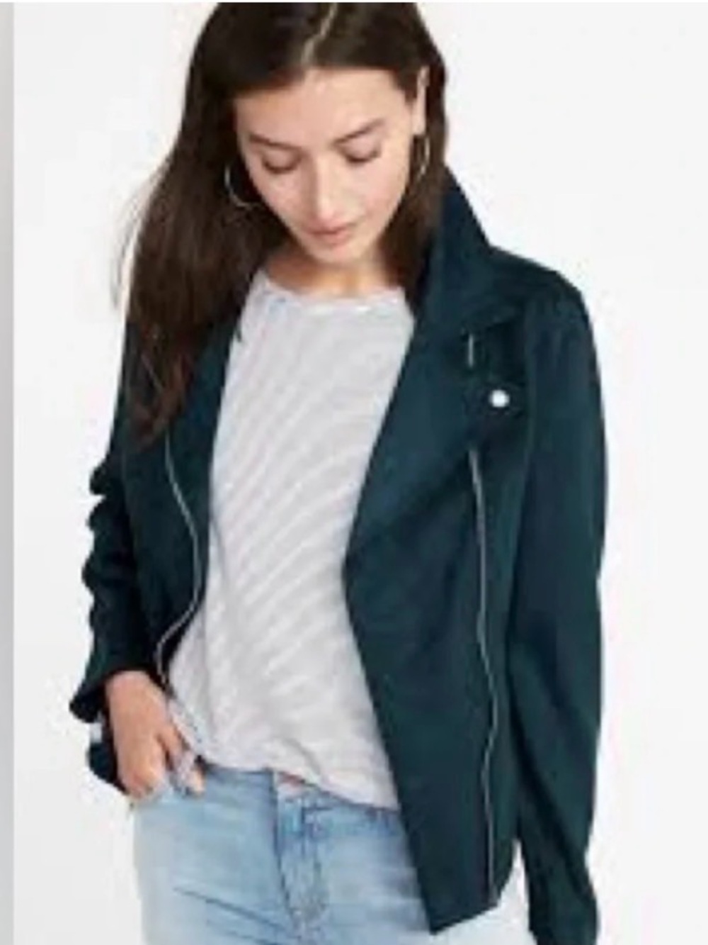 Old Navy Dark Blue Suede Jacket